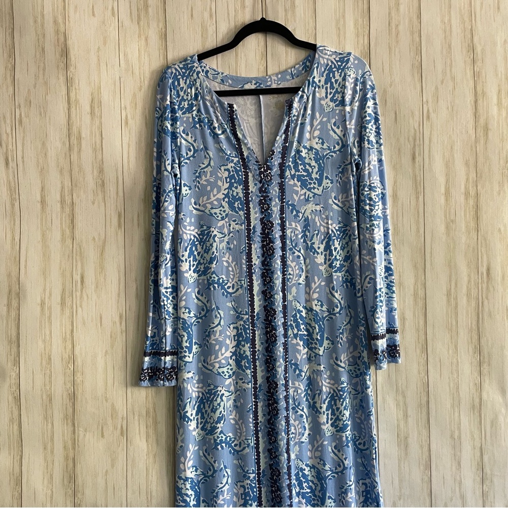 Lilly Pulitzer Dress Maxi Dress Blue Floral